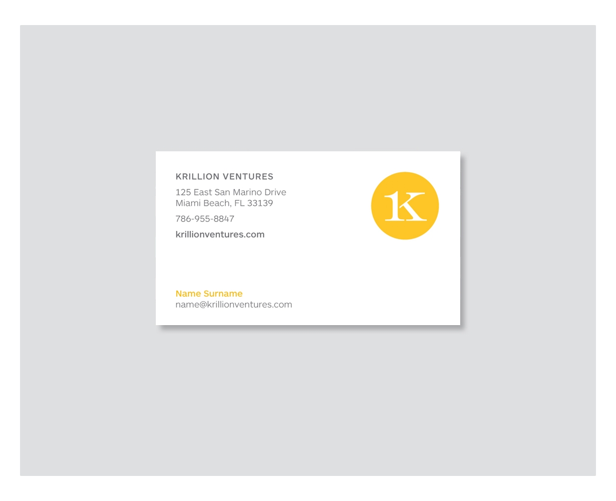 Krillion Ventures Business Card