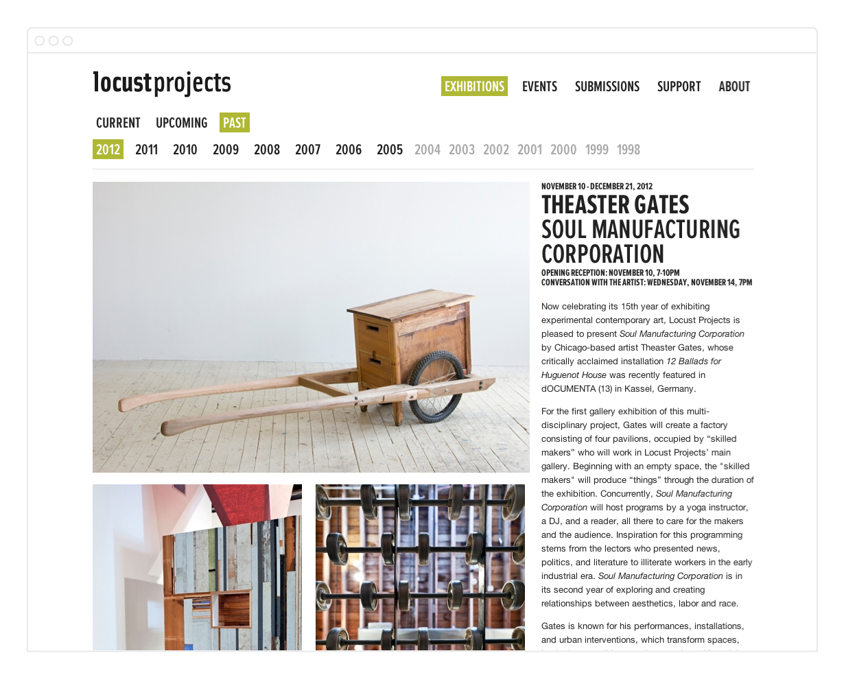 Locust Projects Website Interior