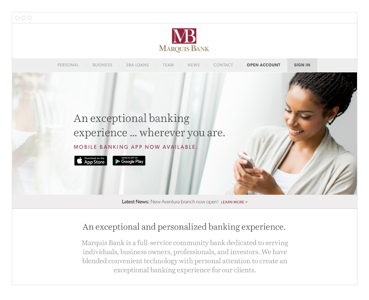 Marquis Bank Home Page
